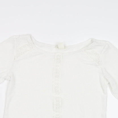 Womens UK Size S H&M White Basic Blouse