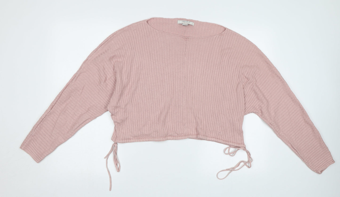 Womens UK Size M FOREVER 21 Pink Pullover Sweatshirt