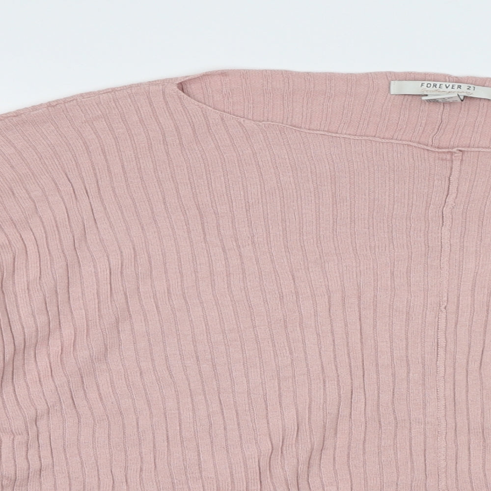 Womens UK Size M FOREVER 21 Pink Pullover Sweatshirt