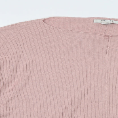 Womens UK Size M FOREVER 21 Pink Pullover Sweatshirt