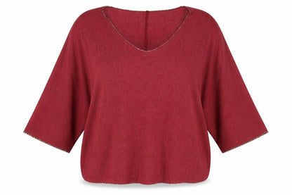 Womens UK Size XL Preworn Red Basic Blouse
