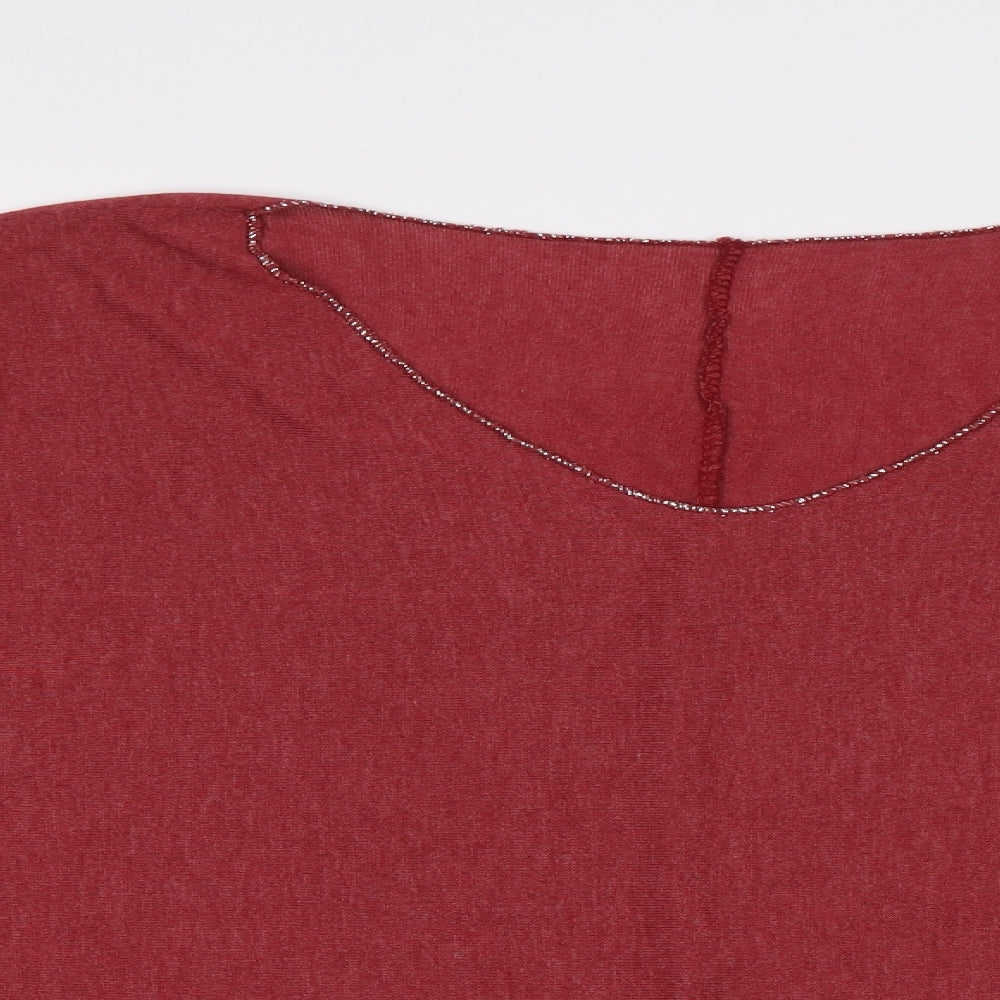 Womens UK Size XL Preworn Red Basic Blouse