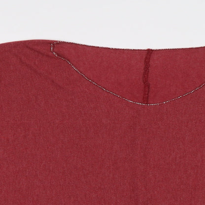 Womens UK Size XL Preworn Red Basic Blouse