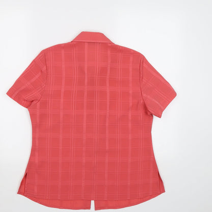Womens UK Size 12 BM Pink Basic Button-Up