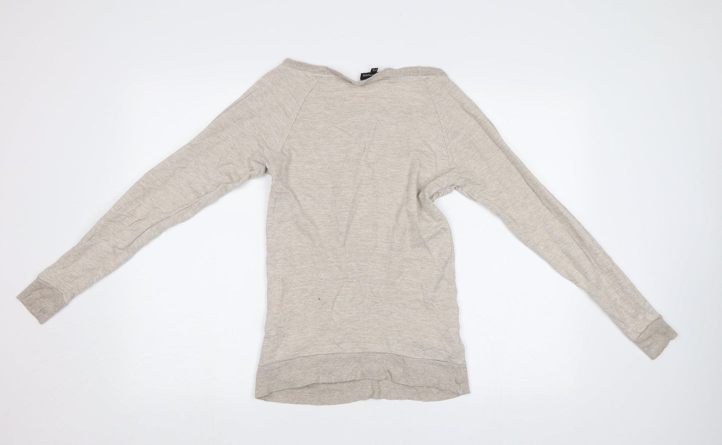 Warehouse Womens Beige   Henley Sweatshirt Size 6  - Stag