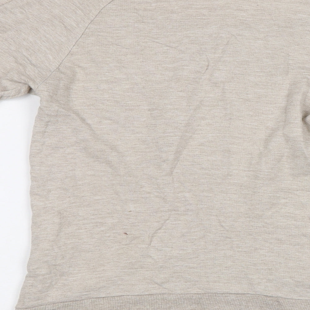Warehouse Womens Beige   Henley Sweatshirt Size 6  - Stag
