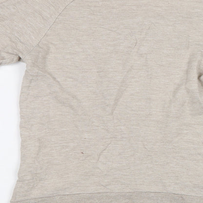 Warehouse Womens Beige   Henley Sweatshirt Size 6  - Stag