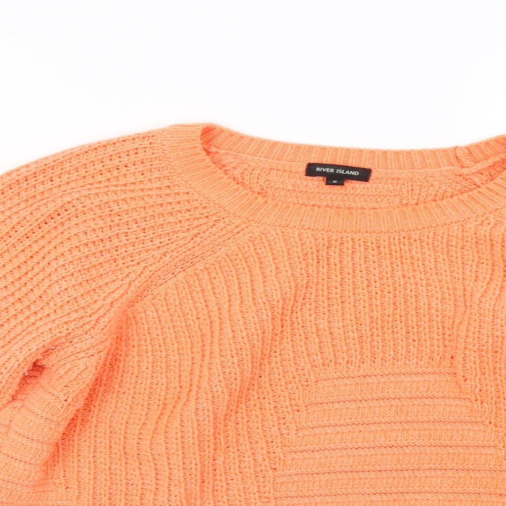 Womens UK Size 6 River Island Orange Pullover Jumper