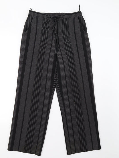 Womens UK Size 14 Preworn Regular Fit  Black Trousers