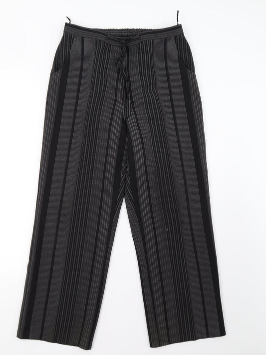 Womens UK Size 14 Preworn Regular Fit  Black Trousers