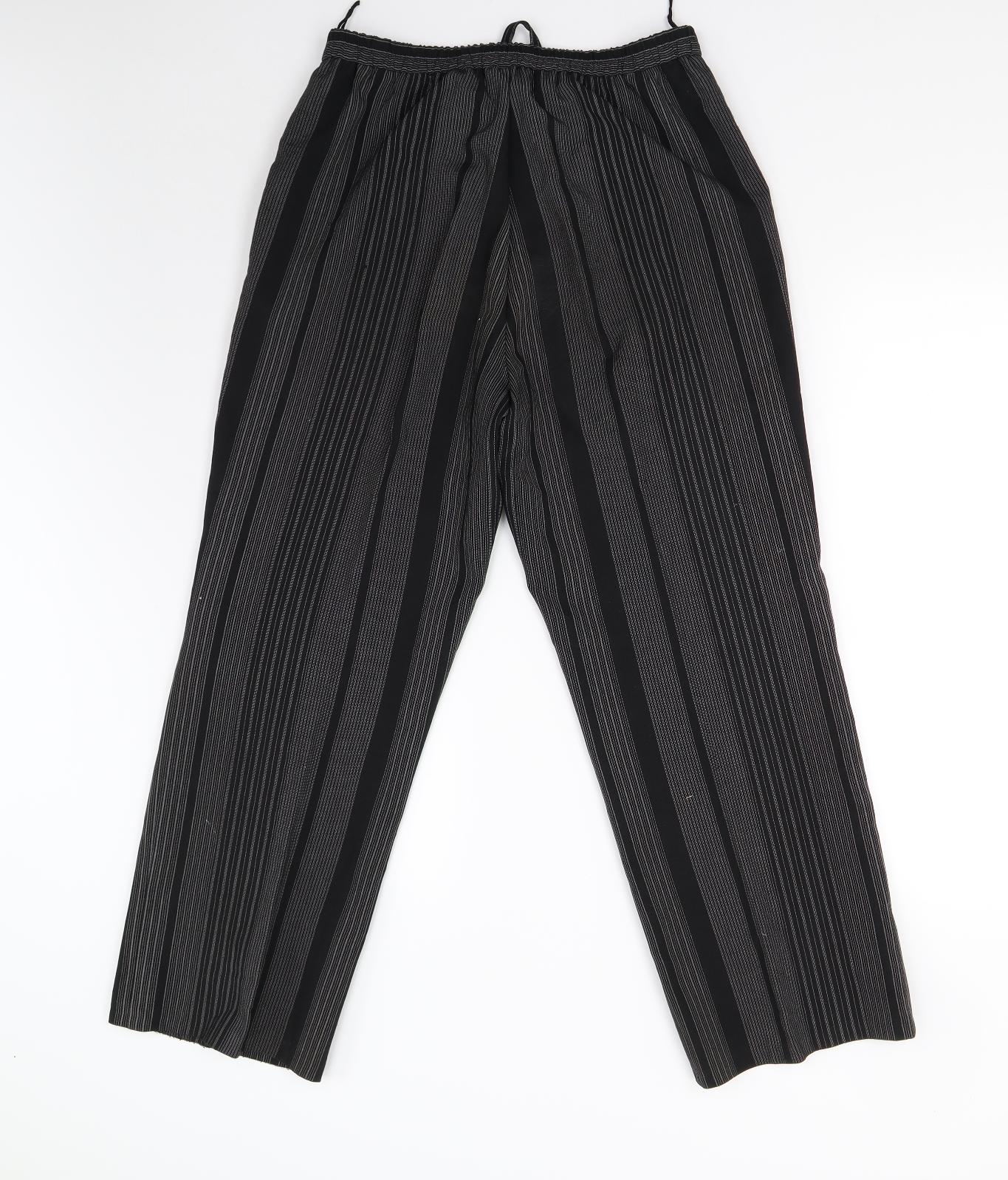 Womens UK Size 14 Preworn Regular Fit  Black Trousers
