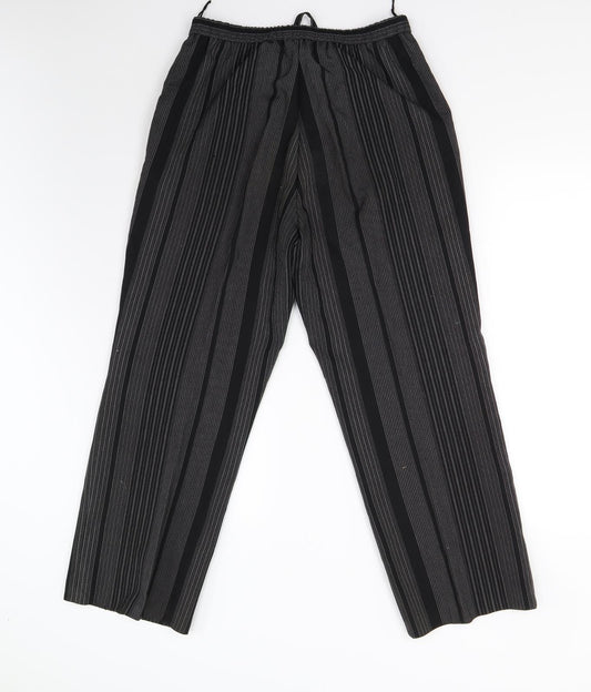 Womens UK Size 14 Preworn Regular Fit  Black Trousers