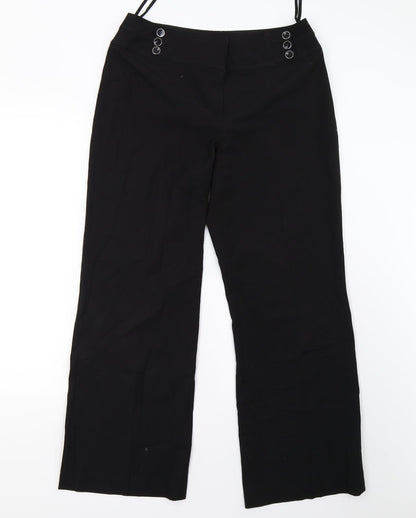 Womens UK Size 12 Debenhams Regular Fit  Black Trousers