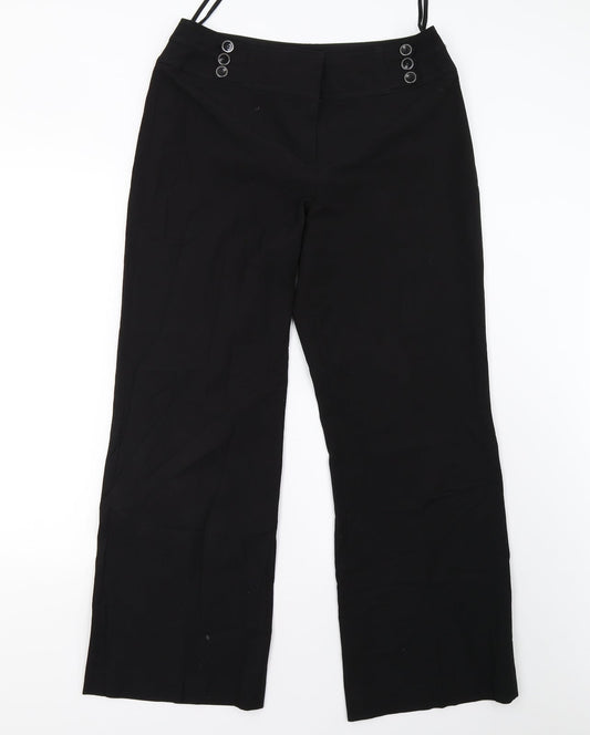 Womens UK Size 12 Debenhams Regular Fit  Black Trousers