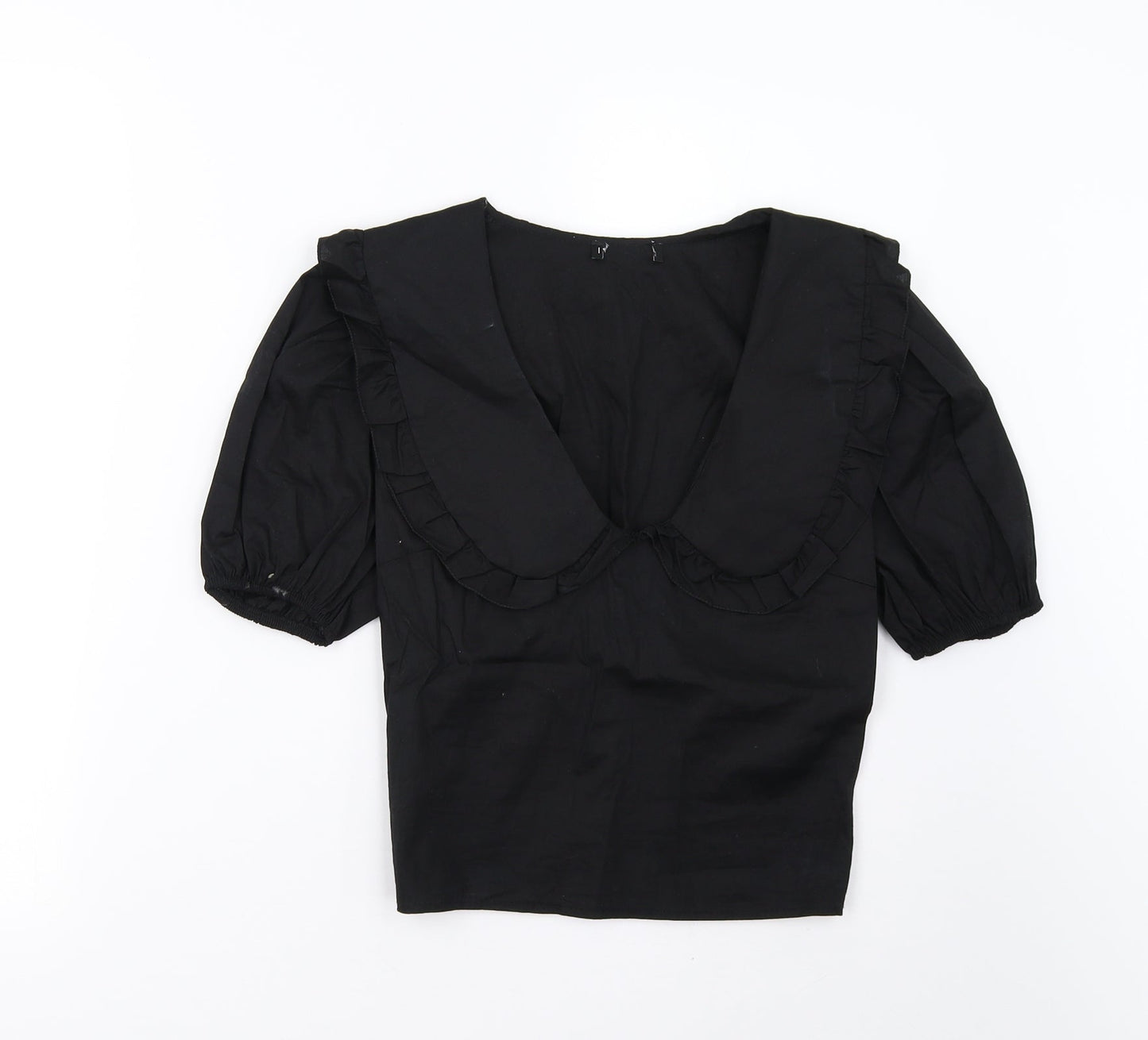 Womens UK Size 8 Preworn Black Basic Blouse