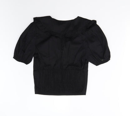 Womens UK Size 8 Preworn Black Basic Blouse