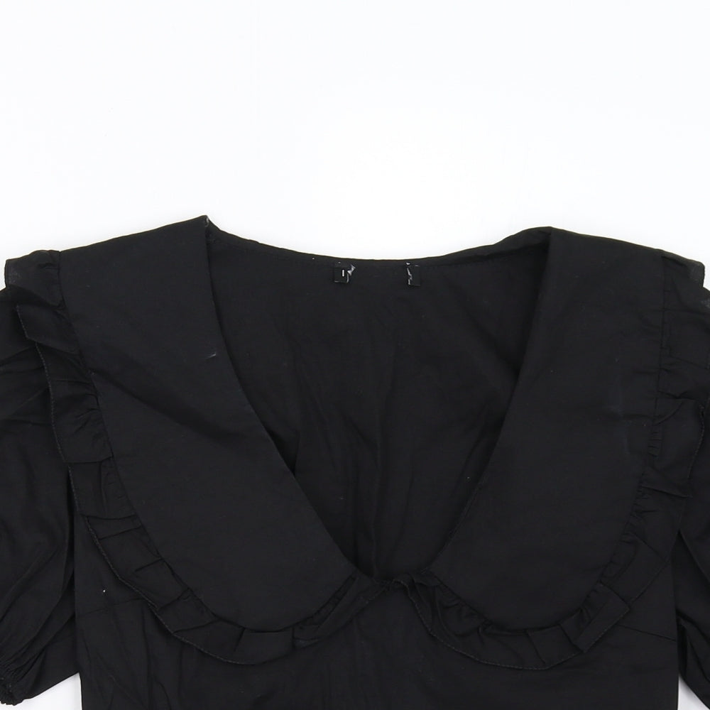 Womens UK Size 8 Preworn Black Basic Blouse