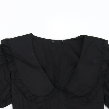 Womens UK Size 8 Preworn Black Basic Blouse