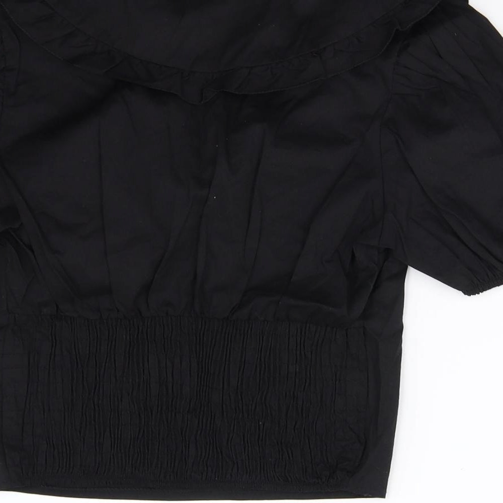 Womens UK Size 8 Preworn Black Basic Blouse