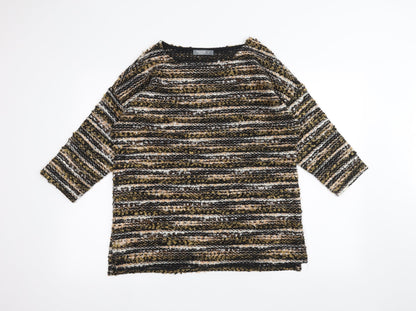 Nutmeg Womens Brown Striped  Pullover Jumper Size 12