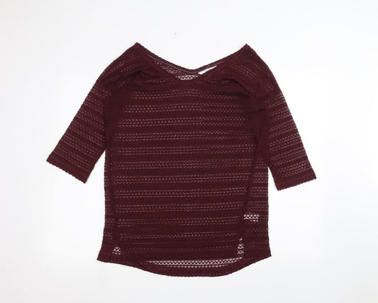 Womens UK Size 10 NEXT Red Basic T-Shirt