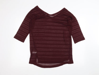 Womens UK Size 10 NEXT Red Basic T-Shirt