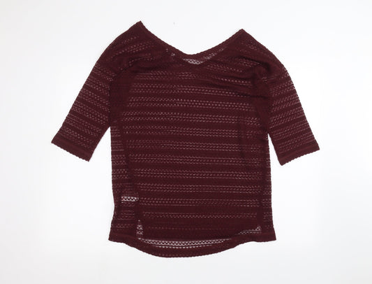 Womens UK Size 10 NEXT Red Basic T-Shirt
