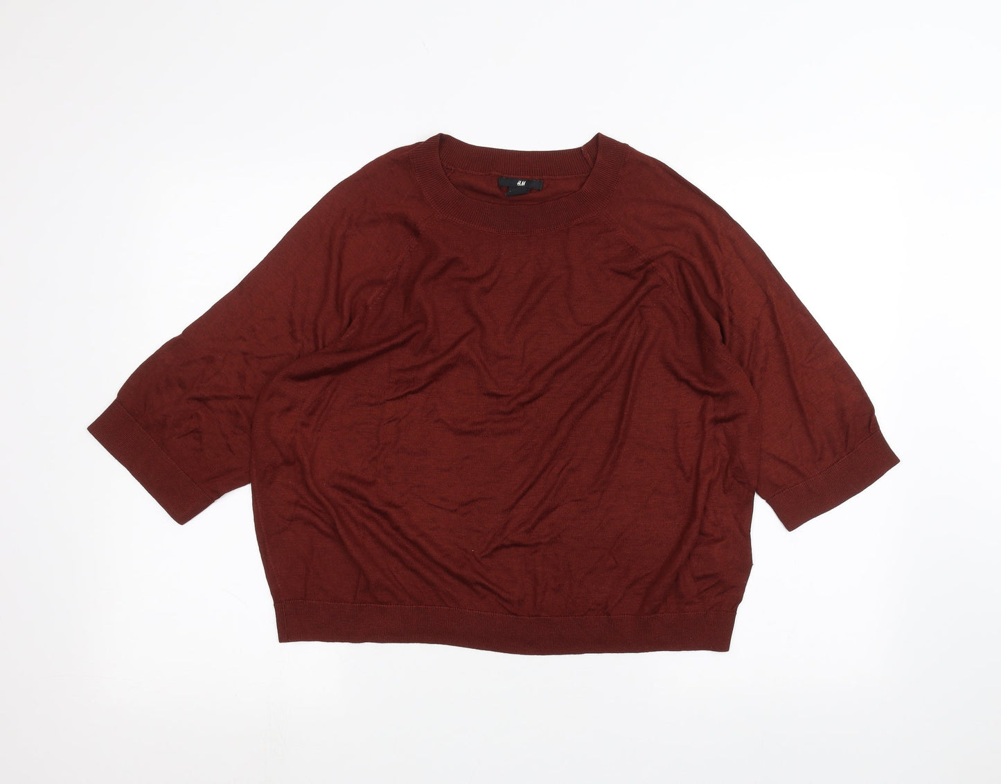 Womens UK Size S H&M Red Basic T-Shirt