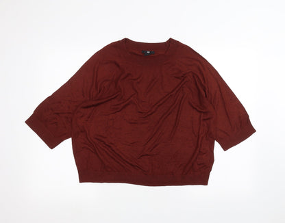 Womens UK Size S H&M Red Basic T-Shirt