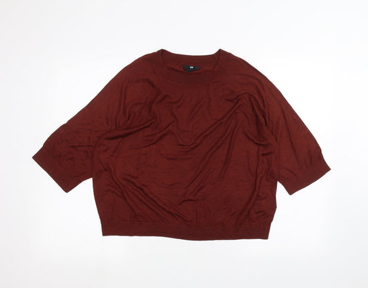 Womens UK Size S H&M Red Basic T-Shirt