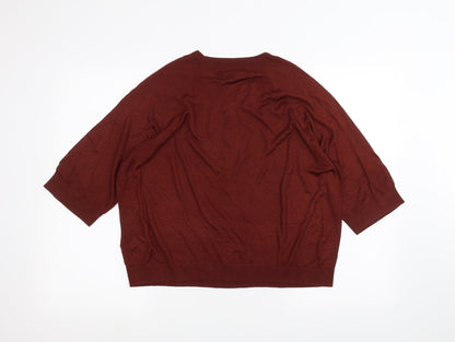 Womens UK Size S H&M Red Basic T-Shirt