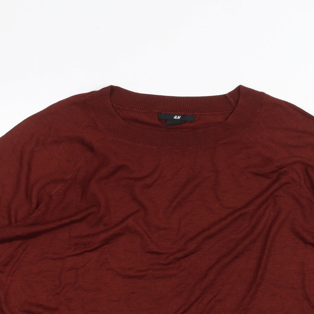 Womens UK Size S H&M Red Basic T-Shirt