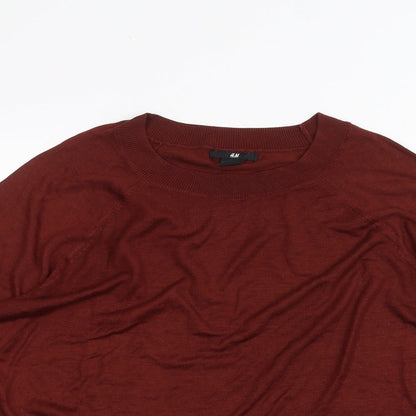 Womens UK Size S H&M Red Basic T-Shirt