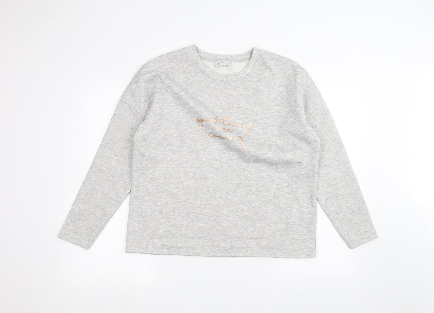 Womens UK Size M Papaya Grey Pullover Jumper