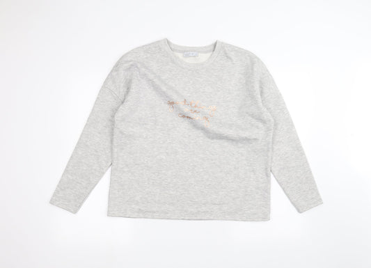 Womens UK Size M Papaya Grey Pullover Jumper