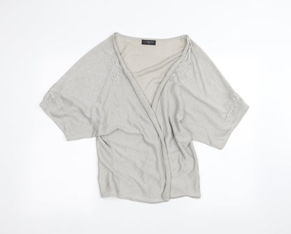 Womens UK Size M BM Silver Cardigan Jumper