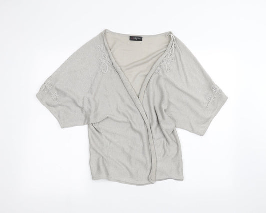 Womens UK Size M BM Silver Cardigan Jumper