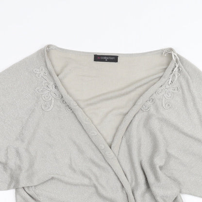 Womens UK Size M BM Silver Cardigan Jumper