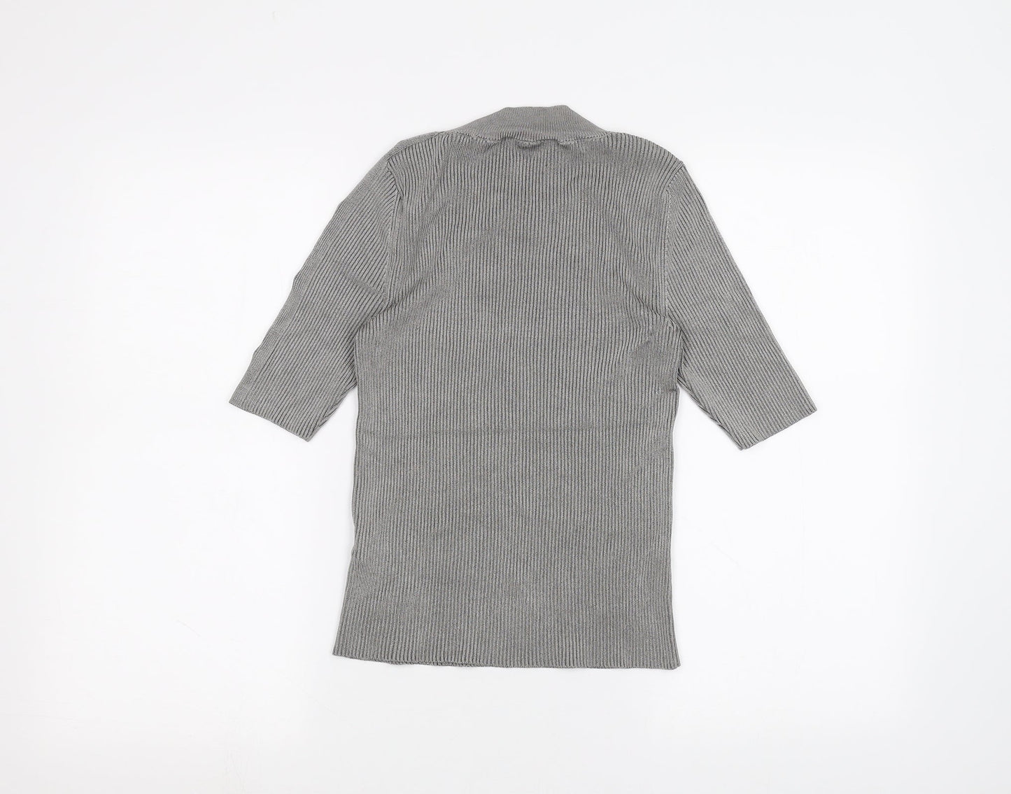 Womens UK Size S Topshop Grey Basic T-Shirt