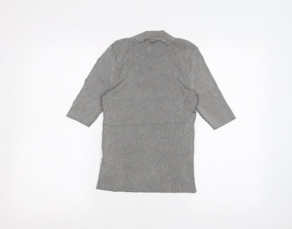 Womens UK Size S Topshop Grey Basic T-Shirt