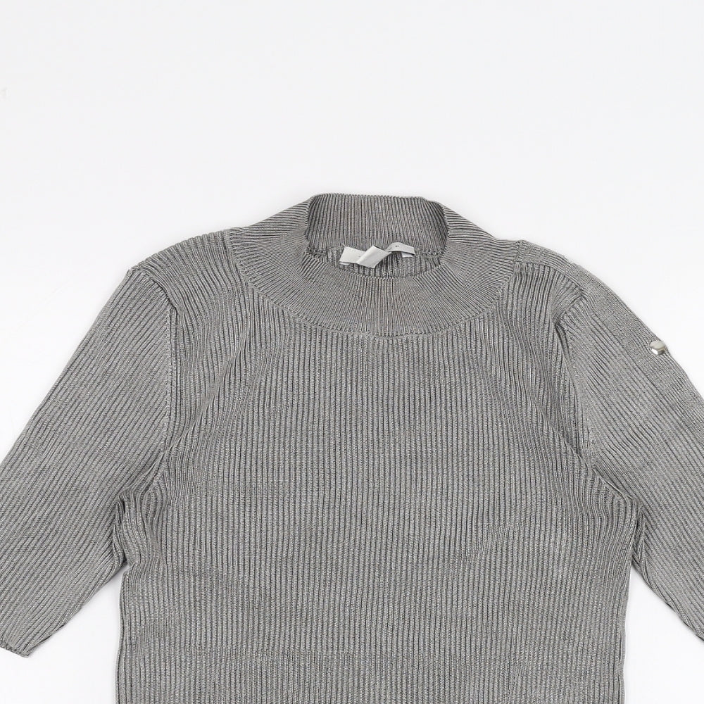 Womens UK Size S Topshop Grey Basic T-Shirt
