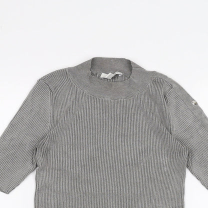 Womens UK Size S Topshop Grey Basic T-Shirt