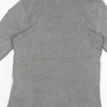 Womens UK Size S Topshop Grey Basic T-Shirt