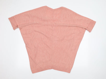 Womens UK Size 16 Note Pink Pullover Jumper