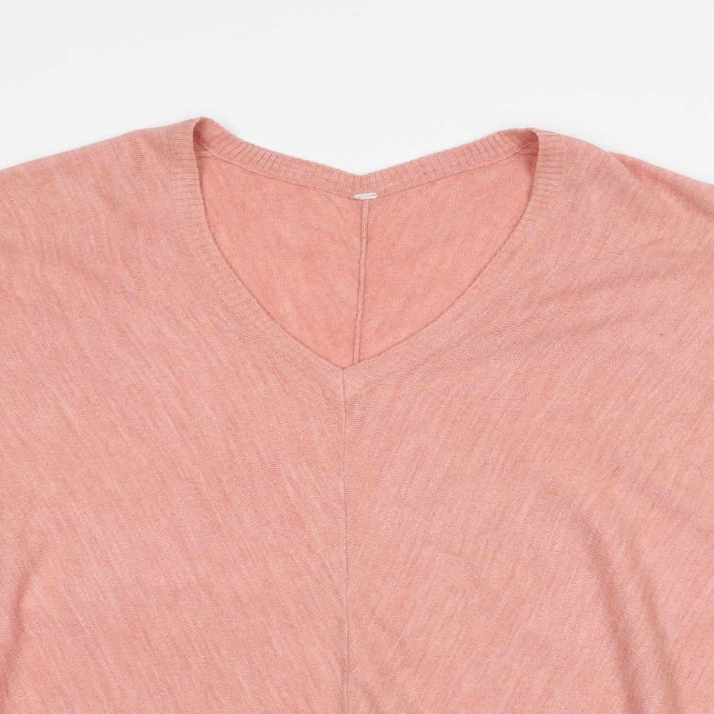 Womens UK Size 16 Note Pink Pullover Jumper