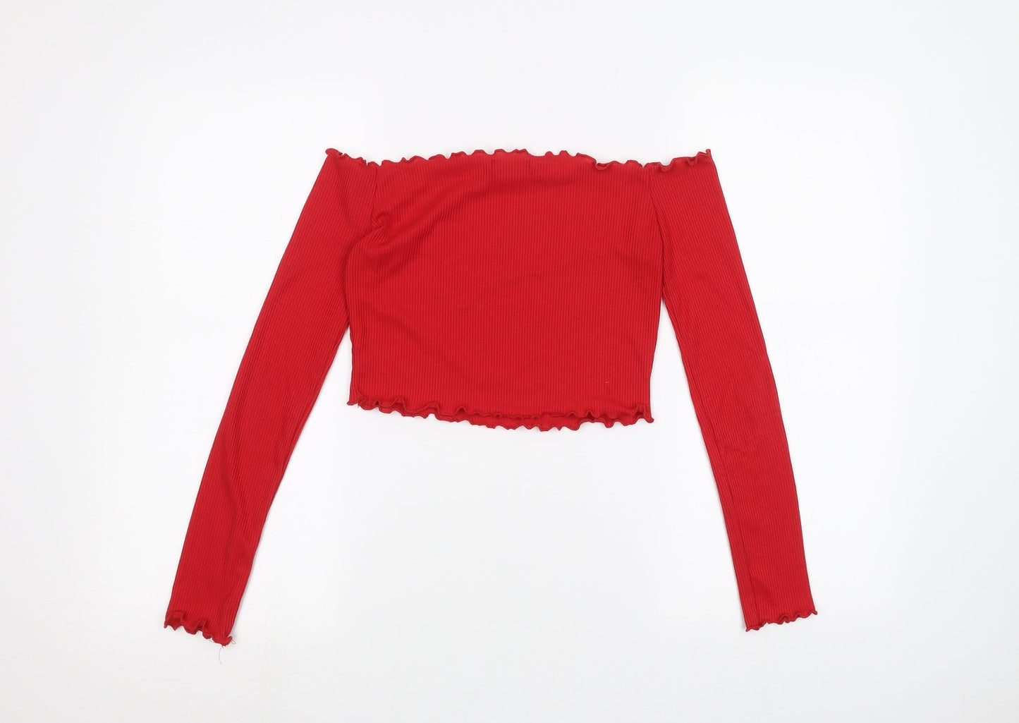 Womens UK Size 8 PRETTYLITTLETHING Red Basic T-Shirt