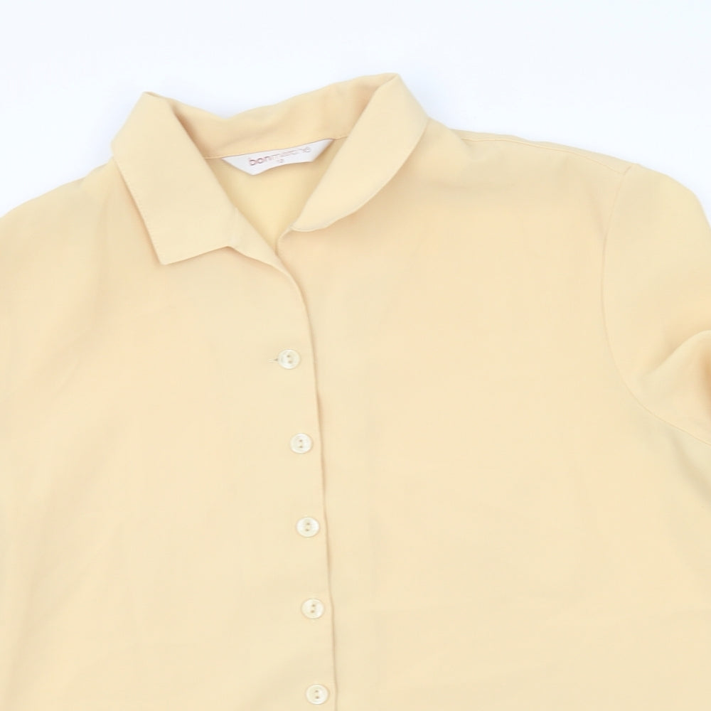 Womens UK Size 12 bonmarche Yellow Basic Button-Up
