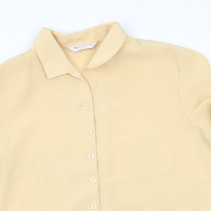 Womens UK Size 12 bonmarche Yellow Basic Button-Up