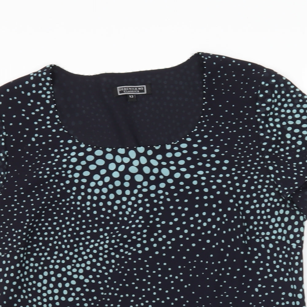 Womens UK Size 12 Debenhams Black Basic Blouse