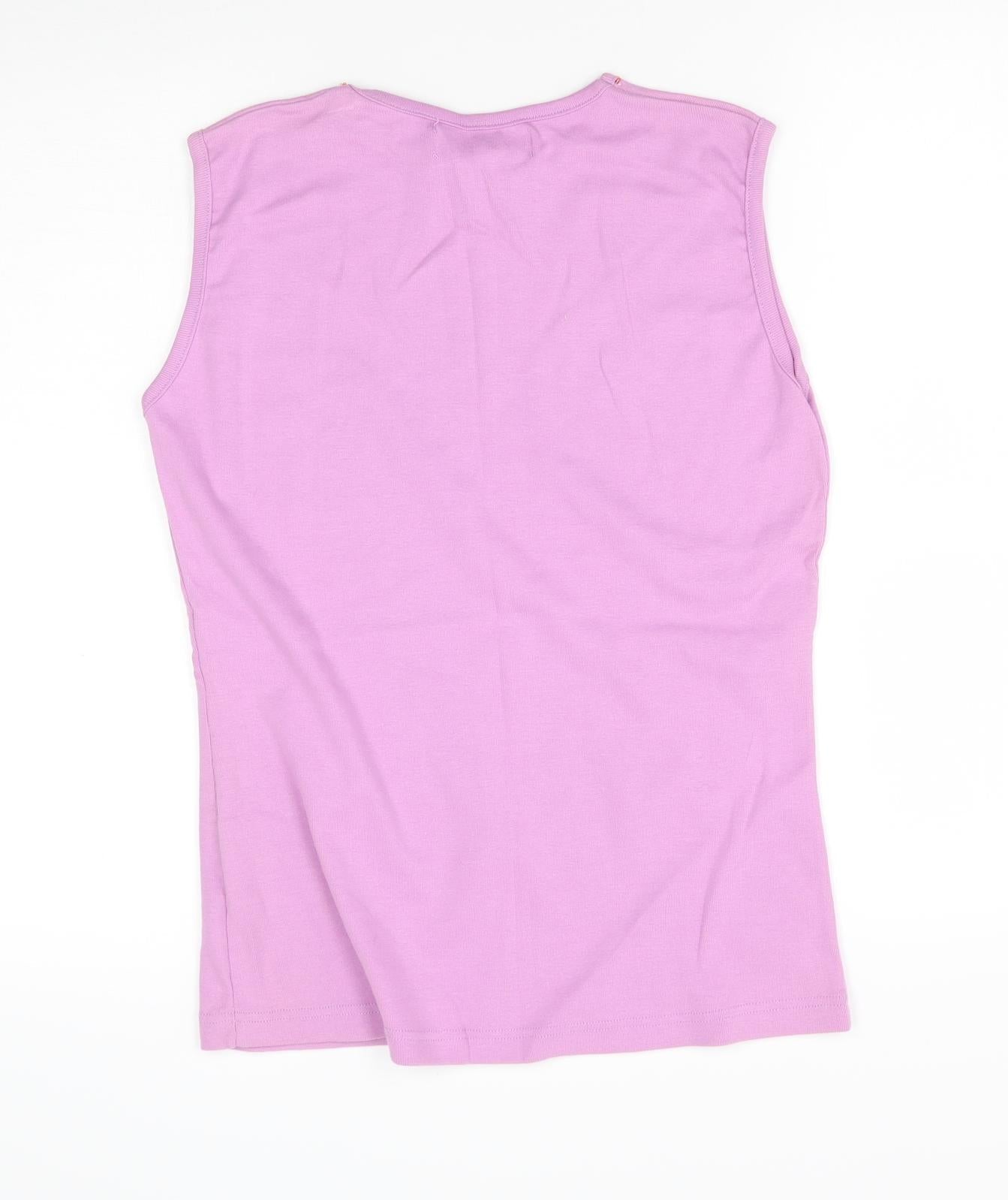 Womens UK Size 14 Pure & natural Purple Vest Jumper